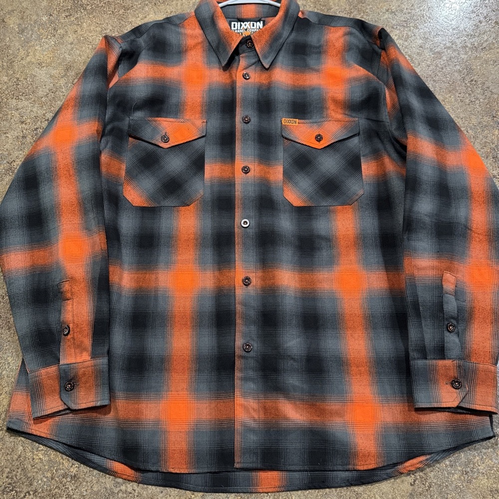 Dixxon Flannel Company 3xl Plaid Long Sleeve Black Orange Salem